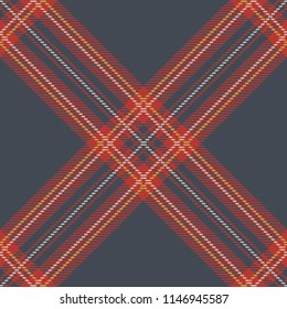Seamless diagonal gray and red classic textile detailed tartan woven plaid pattern vector