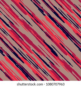 Seamless Diagonal Grunge Stripes. Abstract Texture with Dry Brush Strokes. Scribbled Grunge Rapport for Fabric, Cloth, Paper Trendy Vector Background with Stripes.