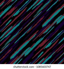 Seamless Diagonal Grunge Stripes. Abstract Texture with Dry Brush Strokes. Scribbled Grunge Pattern for Fabric, Print, Textile Retro Vector Background.