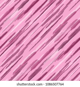 Seamless Diagonal Grunge Stripes. Abstract Texture with Brush Strokes. Scribbled Grunge Pattern for Fabric, Cloth, Paper Trendy Vector Background.