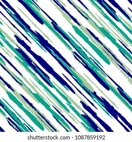 Seamless Diagonal Grunge Stripes. Abstract Texture with Brush Strokes. Scribbled Grunge Motif for Fabric, Cloth, Paper Rustic Vector Background.