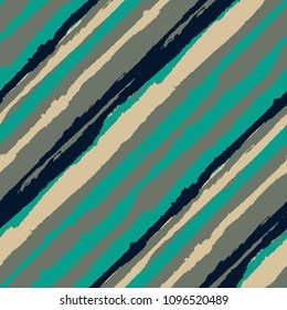 Seamless Diagonal Grunge Stripes. Abstract Texture with Dry Brush Strokes. Scribbled Grunge Rapport for Fabric, Print, Textile Retro Vector Background.
