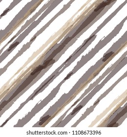 Seamless Diagonal Grunge Stripes. Abstract Texture with Brush Strokes. Scribbled Grunge Motif for Fabric, Print, Textile Rustic Vector Background with Stripes.