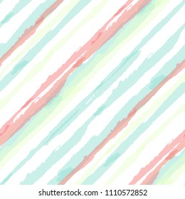 Seamless Diagonal Grunge Stripes. Abstract Texture with Dry Brush Strokes. Scribbled Grunge Rapport for Fabric, Print, Textile Retro Vector Background.