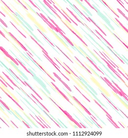 Seamless Diagonal Grunge Stripes. Abstract Texture with Brush Strokes. Scribbled Grunge Motif for Fabric, Cloth, Paper Rustic Vector Background with Stripes.