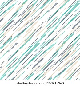 Seamless Diagonal Grunge Stripes. Abstract Texture with Dry Brush Strokes. Scribbled Grunge Motif for Fabric, Print, Textile Rustic Vector Background.