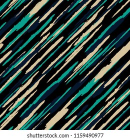 Seamless Diagonal Grunge Stripes. Abstract Texture with Brush Strokes. Scribbled Grunge Motif for Fabric, Print, Textile Rustic Vector Background with Stripes.