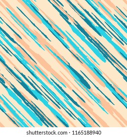 Seamless Diagonal Grunge Stripes. Abstract Texture with Dry Brush Strokes. Scribbled Grunge Pattern for Fabric, Cloth, Textile Rustic Vector Background.