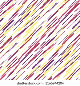 Seamless Diagonal Grunge Stripes. Abstract Texture with Dry Brush Strokes. Scribbled Grunge Rapport for Fabric, Cloth, Textile Retro Vector Background with Stripes.