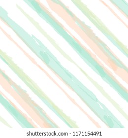 Seamless Diagonal Grunge Stripes. Abstract Texture with Dry Brush Strokes. Scribbled Grunge Motif for Fabric, Cloth, Paper Rustic Vector Background with Stripes.