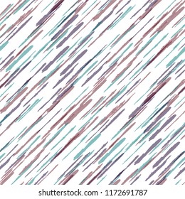 Seamless Diagonal Grunge Stripes. Abstract Texture with Brush Strokes. Scribbled Grunge Motif for Fabric, Cloth, Textile Trendy Vector Background.