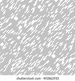 Seamless Diagonal Line Pattern. Vector Black And White Background