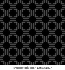 Seamless diagonal line tile pattern vector. Design stripe square white on black background. Design print for textile, fashion, wallpaper, background. Set 2