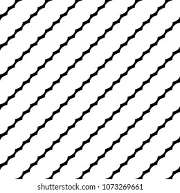 Seamless diagonal lines pattern. Wavy stripes wallpaper. Linear background. Zigzag motif. Repeated line ornament. Digital paper for textile print, web designing, page fill. Vector art illustration.