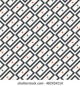 seamless diagonal oblong maze vector ornament.