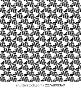 Seamless diagonal pattern. Repeat decorative design.Abstract texture for textile, fabric, wallpaper, wrapping paper.Black and white geometric wallpaper. 