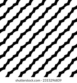 Seamless diagonal pattern. Repeat decorative design.Abstract texture for textile, fabric, wallpaper, wrapping paper. Black and white wallpaper.