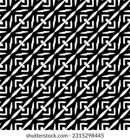 Seamless diagonal pattern. Repeat decorative design.Abstract texture for textile, fabric, wallpaper, wrapping paper. Black and white wallpaper.