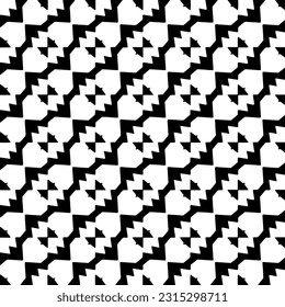 Seamless diagonal pattern. Repeat decorative design.Abstract texture for textile, fabric, wallpaper, wrapping paper. Black and white wallpaper.