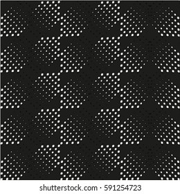 Seamless diagonal pattern. Vector black and white halftone background.