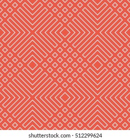 Seamless diagonal red and gray art deco geometric outline pattern vector