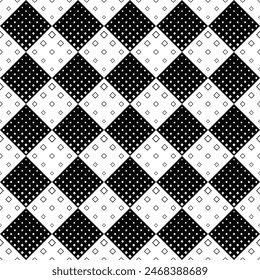 Seamless diagonal square pattern background - black and white geometrical vector design from squares