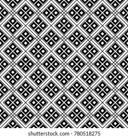 Seamless diagonal square pattern vector. Black on white background. Design print for textile, wallpaper, background.