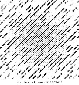 Seamless Diagonal Stripe and Circle Pattern. Vector Black and White Background