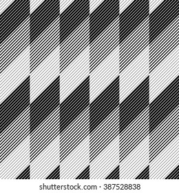 Seamless Diagonal Stripe Pattern. Vector Black and White Background