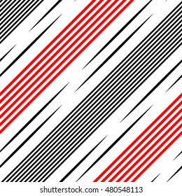 Seamless Diagonal Stripe Pattern. Vector Black and Red Background