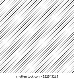 Seamless Diagonal Stripe Pattern. Vector Black And White Graphic Print Design. Retro Monochrome Geometric Background. Elegant Thin Line Wallpaper