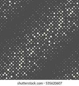 Seamless Diagonal Stripe Pattern. Vector Black And White Geometric Background. Dots Futuristic Ornament. Abstract Tech Design