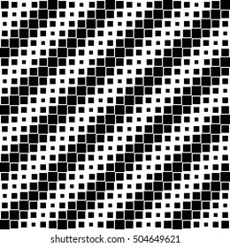 Seamless Diagonal Stripe and Square Pattern. Vector Black and White Background