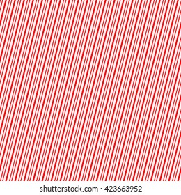 Seamless diagonal striped red pattern. Abstract repeated straight fat and thin lines texture background. Vector illustration