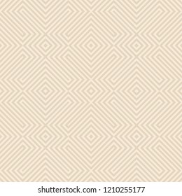 Seamless diagonal stripes connecting pattern vector. Design lines sloping beige on light brown background. Design print for textile, fashion, wallpaper, background. Set 6