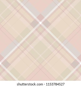 Seamless diagonal tan classic textile check madras pattern vector