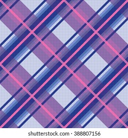 Seamless diagonal vector colorful pattern mainly in violet, blue and pink colors
