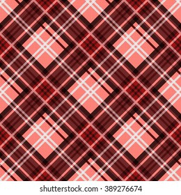Seamless diagonal vector colorful pattern mainly red and white