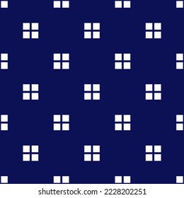 Seamless diamond background stylish all over square shape pattern abstract minimalist fabric print classy colorful ornament grid graphic style. Casual repeat textile design, white, marine blue color