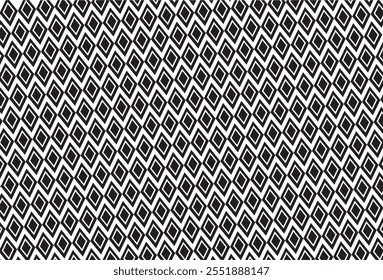 Seamless diamond harlequin geometric background pattern. Tileable black and white circus clown vintage wallpaper texture. Monochrome greyscale rhombus tile mosaic or diagonal checker backdrop..