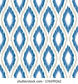 Seamless Diamond Ikat Ogee Background Pattern