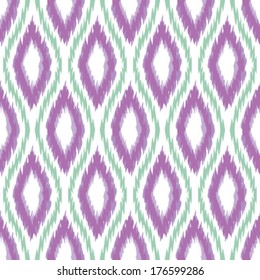 Seamless Diamond Ikat Ogee Background Pattern