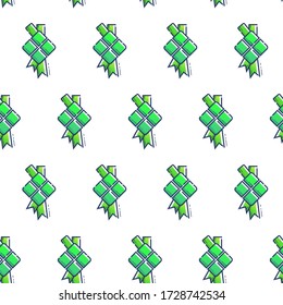 Seamless diamond ketupat pattern for Eid blessing.