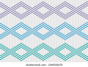 seamless diamond knitting pattern in pastel colors on white