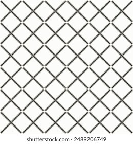 Seamless diamond shape isolated  Grid geometric seamless pattern Vector monochrome background. simple white and gray summer zigzag waves cross square background patterns.
