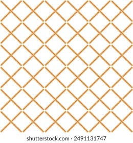 Forma de diamante inconsútil aislada Cuadrícula geométrica patrón sin fisuras Vector fondo monocromo. simples ondas de zigzag de primavera naranja cruzan patrones de fondo cuadrado.