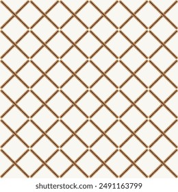 Forma de diamante inconsútil aislada Cuadrícula geométrica patrón sin fisuras Vector de fondo monocromo.
