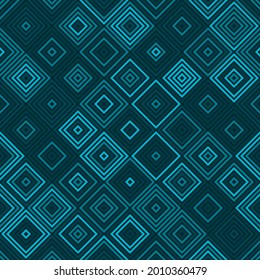 Seamless diamond vibrant toned teal pattern vector background