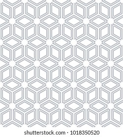 Seamless diamonds and hexagons pattern. Geometric texture. Vector art.