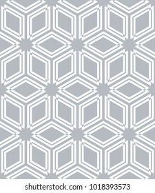 Seamless diamonds and hexagons pattern. Geometric texture. Vector art.